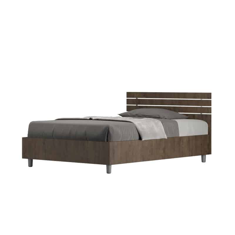 Letto da una piazza e mezzo da 120cm Ankel testata dritta noce