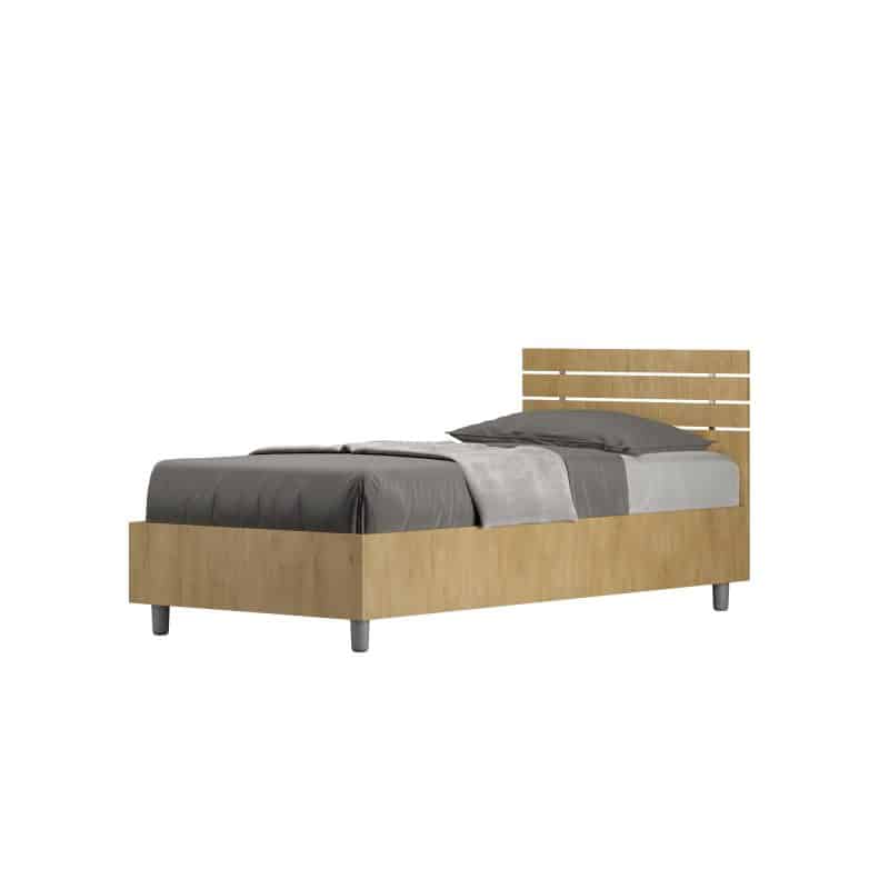 Letto singolo da 80cm Ankel testata dritta quercia natura