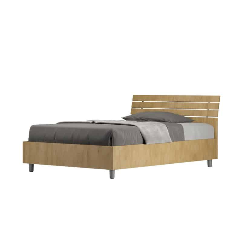 Letto da una piazza e mezzo da 120cm Ankel testata inclinata quercia natura