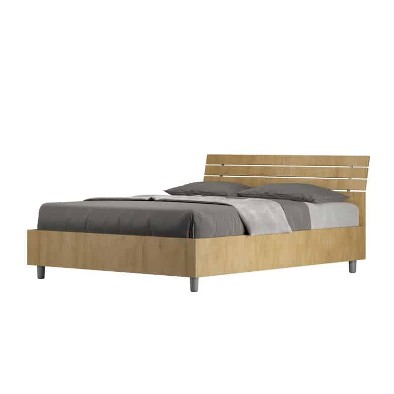 Letto alla francese da 140cm Ankel testata inclinata quercia natura