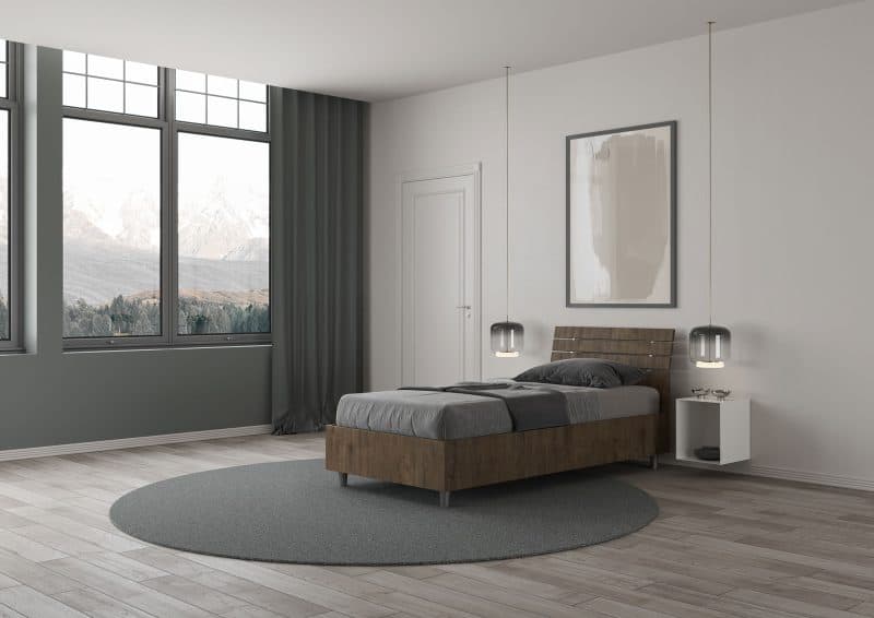 Letto singolo da 80cm Ankel testata inclinata noce - immagine 2