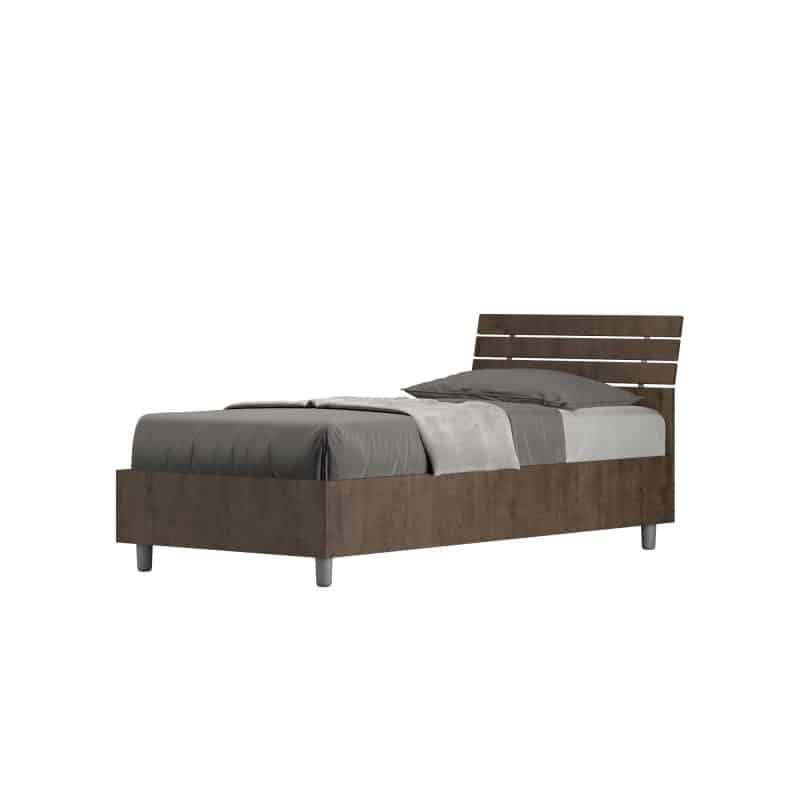 Letto singolo da 80cm Ankel testata inclinata noce