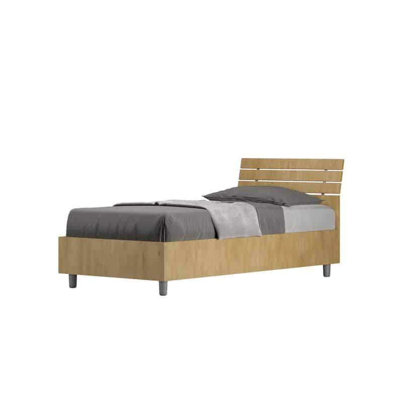 Letto singolo da 80cm Ankel testata inclinata quercia natura