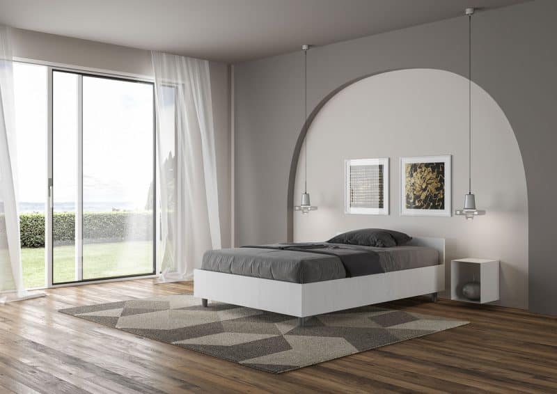 letto nuamo 120 bianco frassino laterale bassa