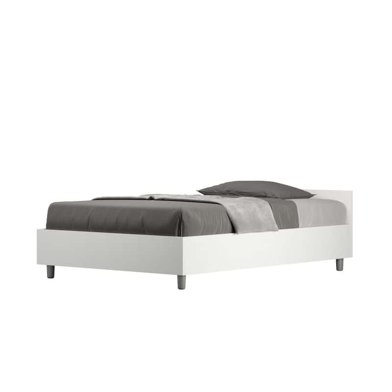 Letto da una piazza e mezzo da 120cm Nuamo bianco frassino
