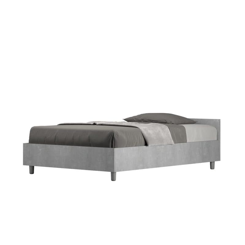 Letto da una piazza e mezzo da 120cm Nuamo cemento
