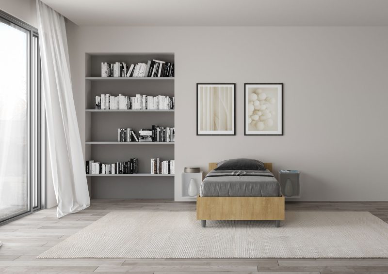Letto singolo da 80cm Nuamo quercia natura - immagine 3
