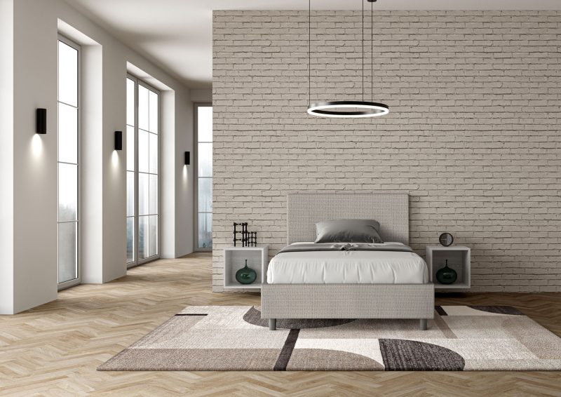 Letto una piazza e mezza da 120cm Adele tessuto Labirinto 01 Bianco - immagine 3
