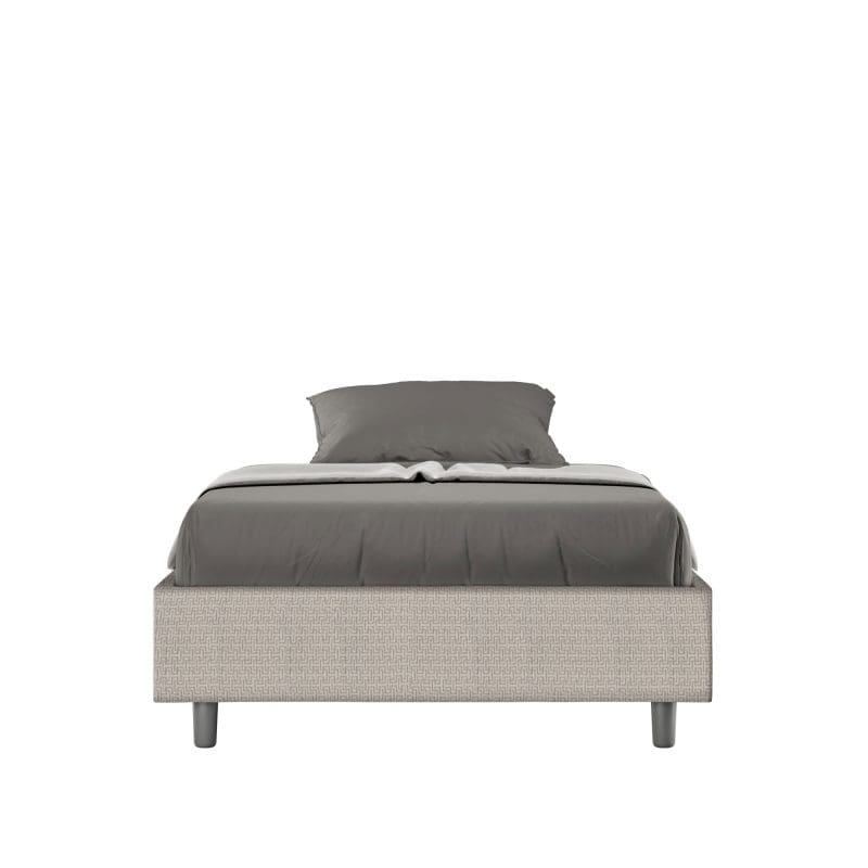 Letto una piazza e mezza da 120cm sommier Azelia tessuto Labirinto 01 Bianco
