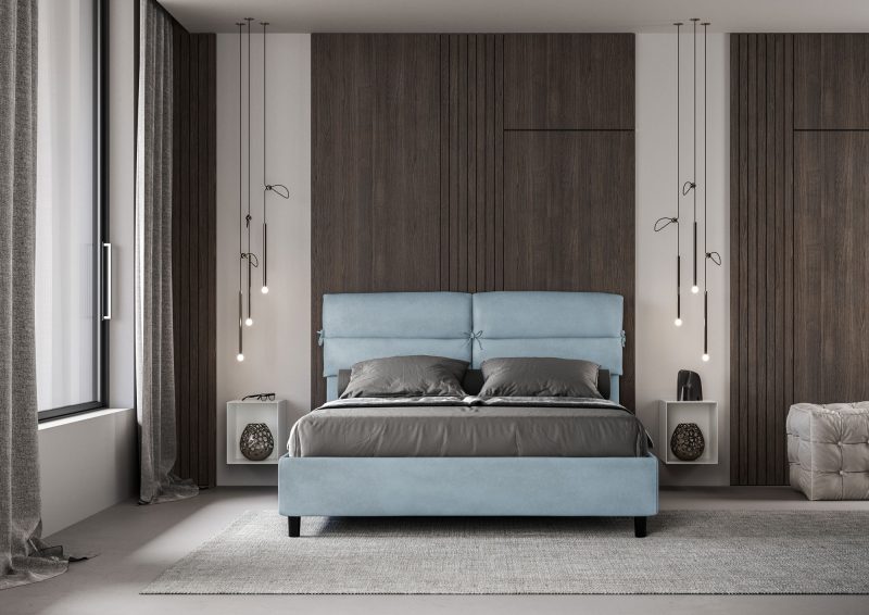 letto nandy 160 azzurro alessia 33 frontale bassa