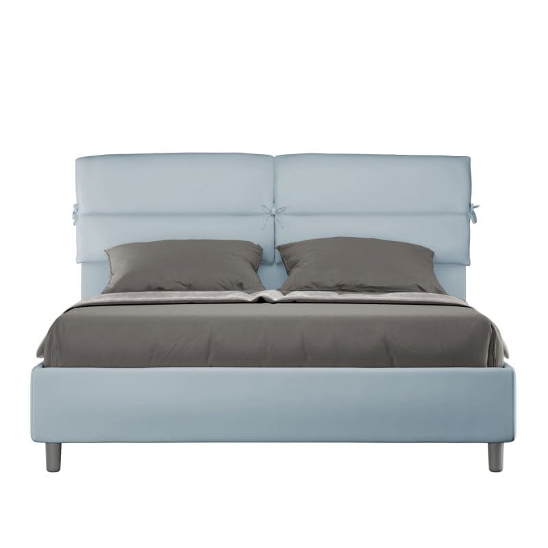 letto nandy 160 azzurro alessia 33 frontale sfondo bianco 1