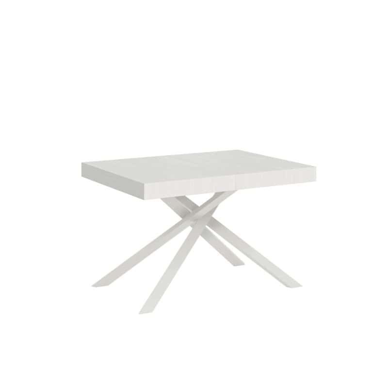 tavolo karida 120 telaio bianco bianco frassino chiuso sfondo bianco