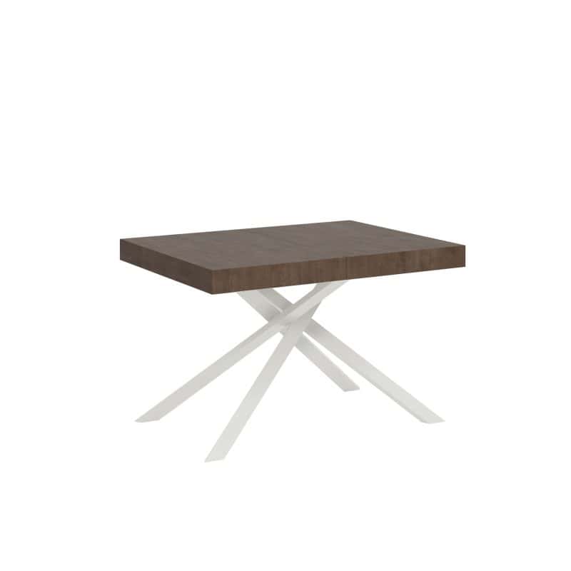 Tavolo allungabile gambe incrociate Karida 120x80 telaio bianco