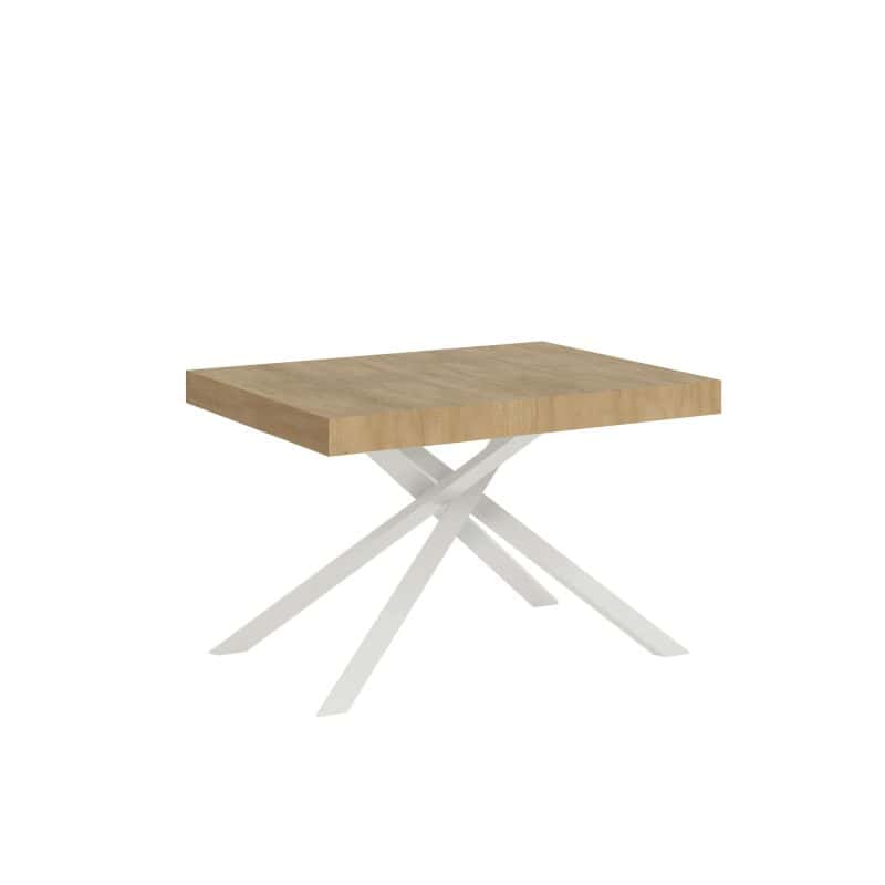 Tavolo allungabile gambe incrociate Karida 120x80 telaio bianco - immagine 4