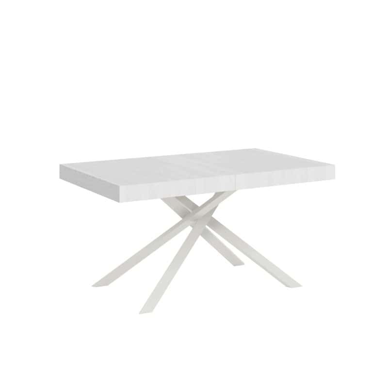 tavolo karida 140 telaio bianco bianco frassino chiuso sfondo bianco