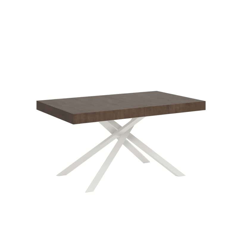 Tavolo allungabile gambe incrociate Karida 160x80 telaio bianco - immagine 5