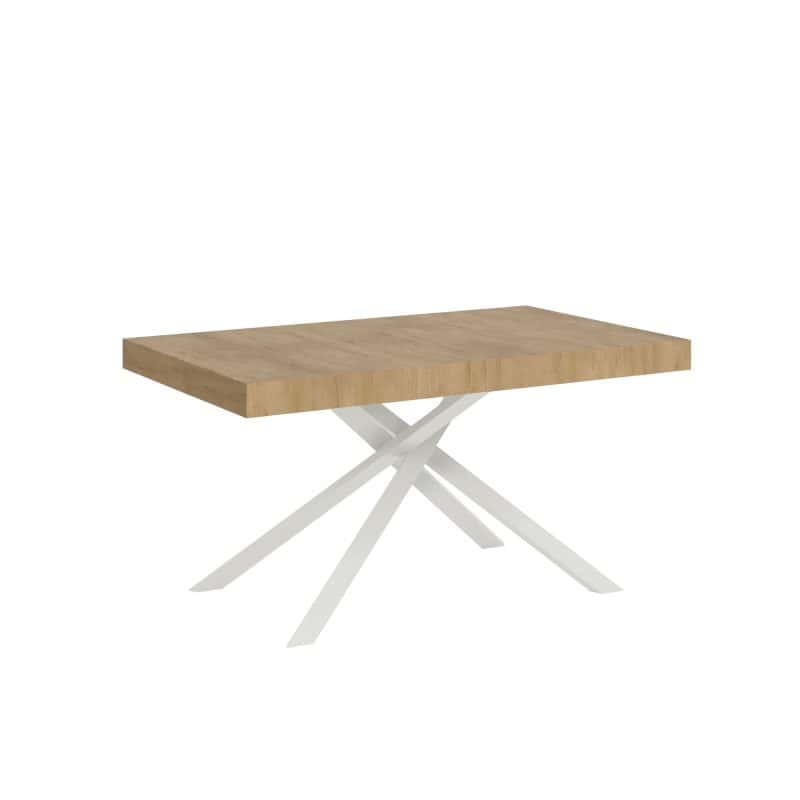 Tavolo allungabile gambe incrociate Karida 160x80 telaio bianco