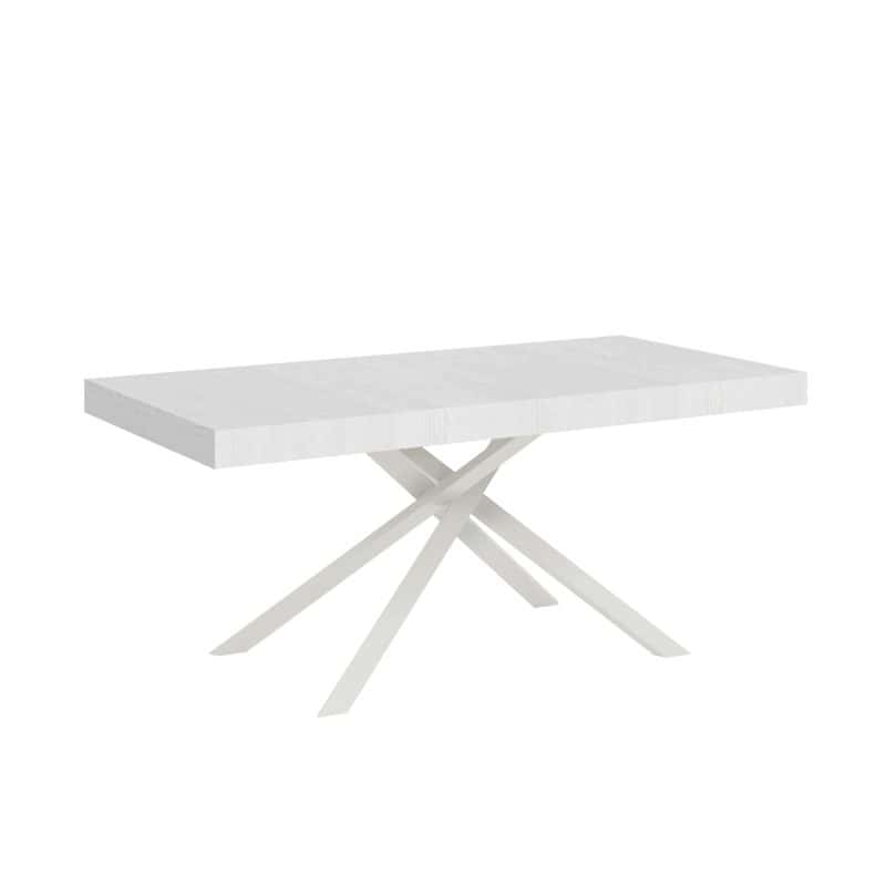 tavolo karida 180 telaio bianco bianco frassino chiuso sfondo bianco