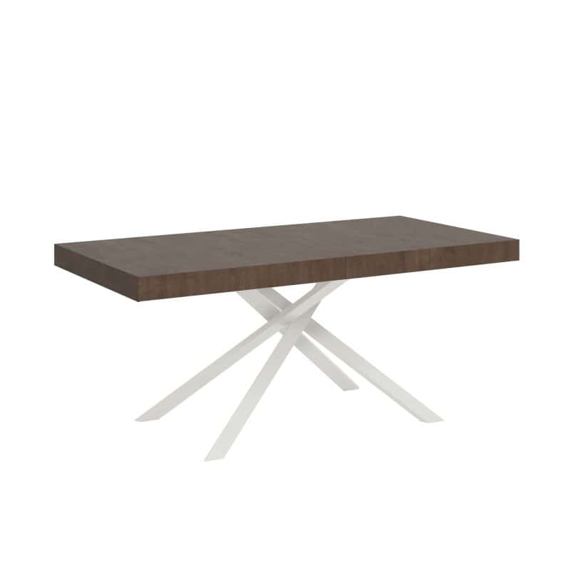 Tavolo allungabile gambe incrociate Karida 180x90 telaio bianco