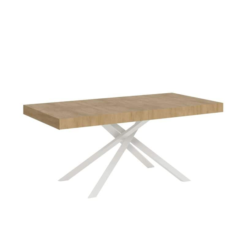 tavolo karida 180 telaio bianco quercia natura chiuso sfondo bianco