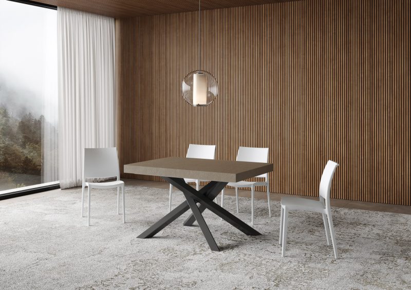 Tavolo allungabile gambe incrociate Volantis Premium 120x90 (allunghe con bordo) - immagine 22