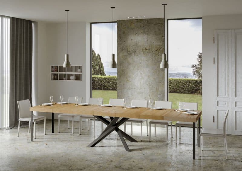 Tavolo allungabile gambe incrociate Volantis Premium 140x90 (allunghe con bordo) - immagine 4