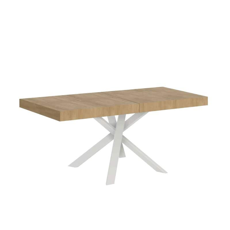 tavolo clerk 90 premium telaio bianco aperto quercia natura sfondo bianco