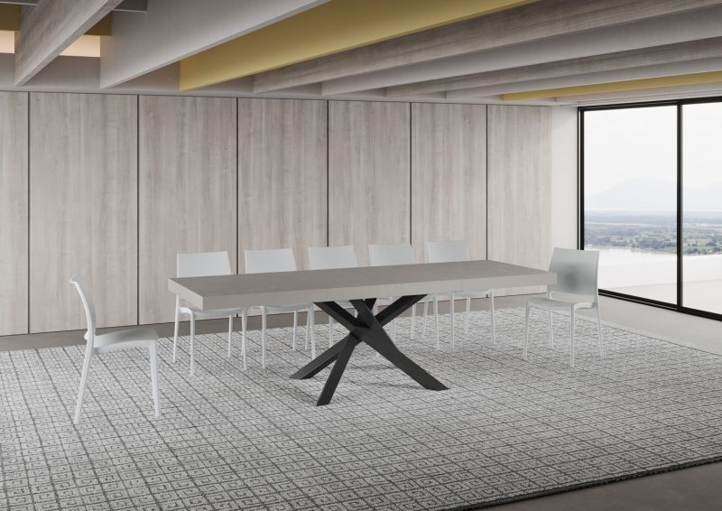 Tavolo allungabile gambe incrociate Volantis Premium 160x90 (allunghe con bordo) - immagine 21