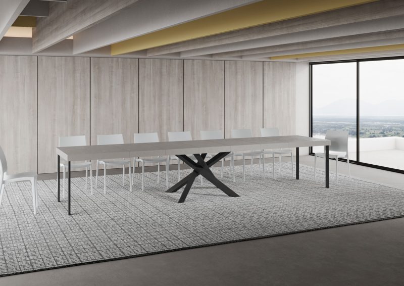 Tavolo allungabile gambe incrociate Volantis Premium 160x90 (allunghe con bordo) - immagine 22
