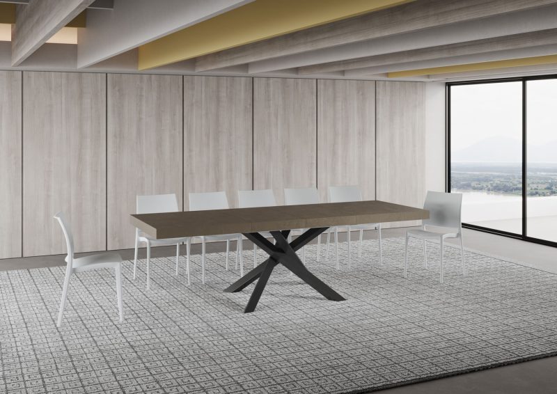 Tavolo allungabile gambe incrociate Volantis Premium 160x90 (allunghe con bordo) - immagine 18