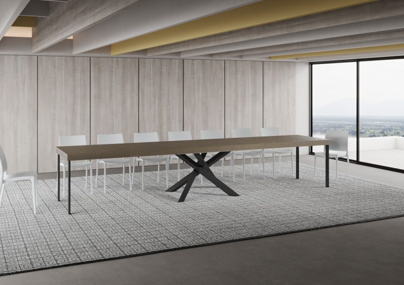 Tavolo allungabile gambe incrociate Volantis Premium 160x90 (allunghe con bordo) - immagine 19