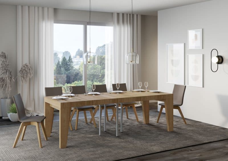 Tavolo allungabile Naxy Premium 90x90 (allunghe con bordo) - immagine 9