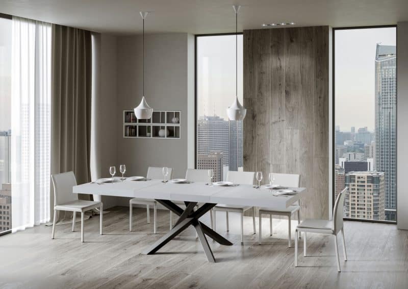 Tavolo allungabile gambe incrociate Volantis Premium 180x90 (allunghe con bordo) - immagine 7