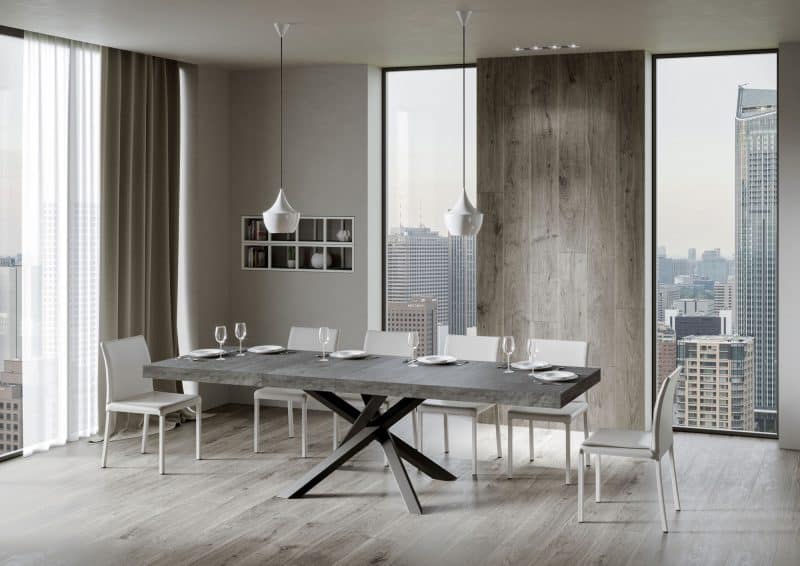 Tavolo allungabile gambe incrociate Volantis Premium 180x90 (allunghe con bordo) - immagine 3