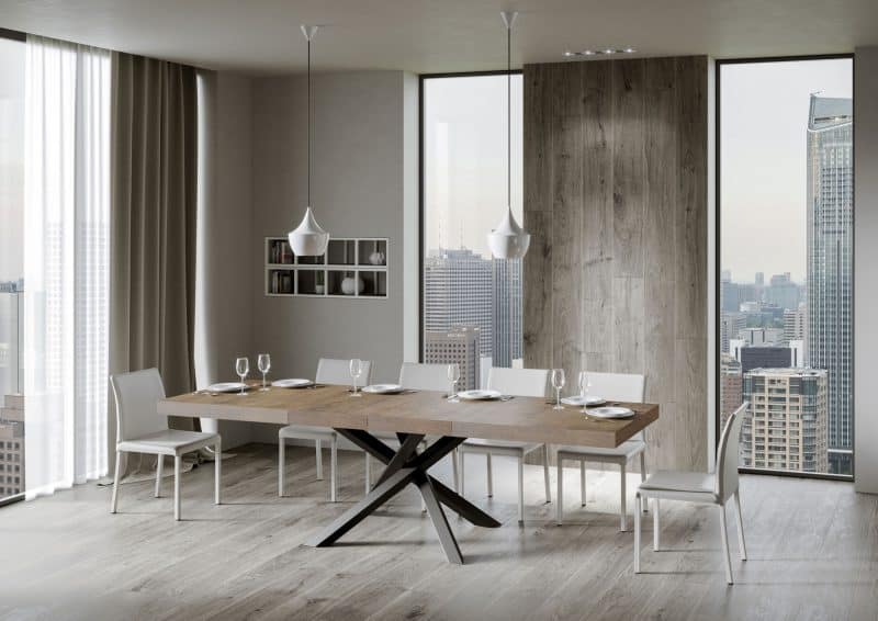 Tavolo allungabile gambe incrociate Volantis Premium 180x90 (allunghe con bordo) - immagine 15