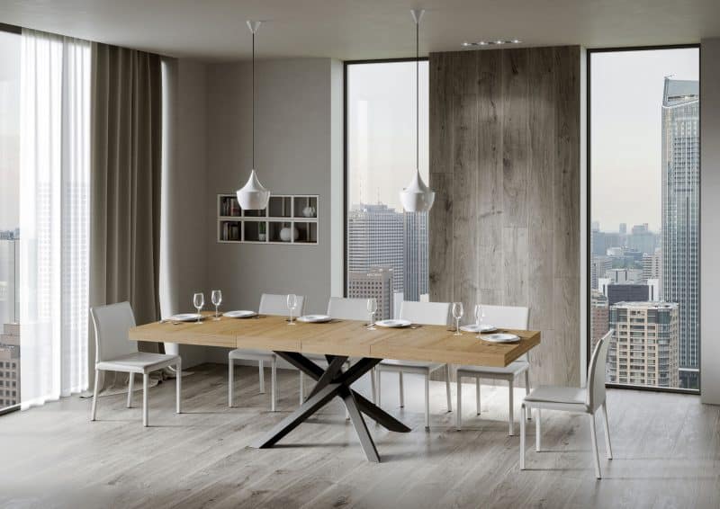 Tavolo allungabile gambe incrociate Volantis Premium 180x90 (allunghe con bordo) - immagine 11