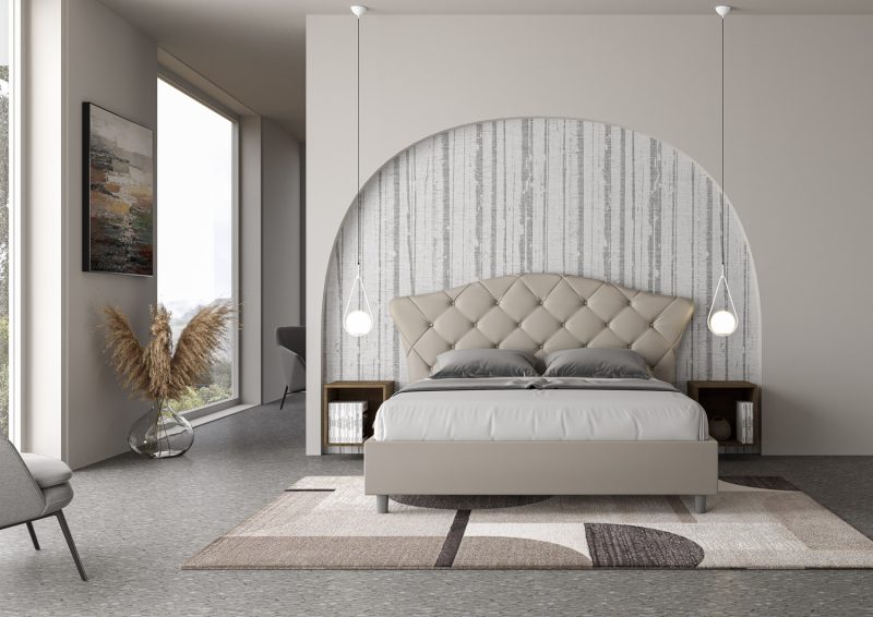 Letto matrimoniale da 160cm Langre tortora - immagine 3