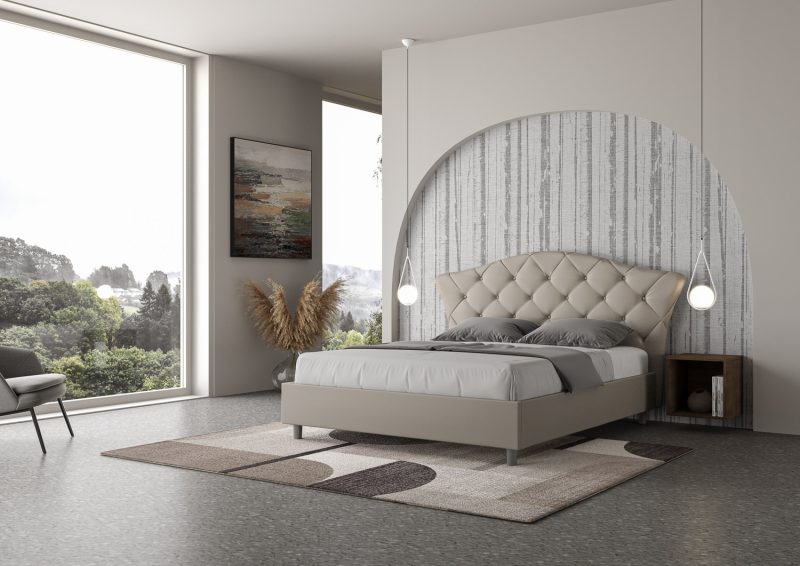 Letto matrimoniale da 160cm Langre tortora - immagine 2