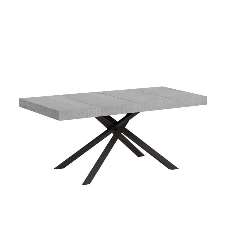 tavolo karida premium 120 cemento 2 allunghe sfondo bianco