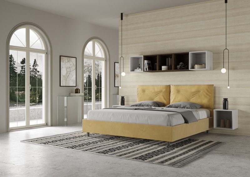 Letto super king size da 200cm Appia Large ocra - immagine 3
