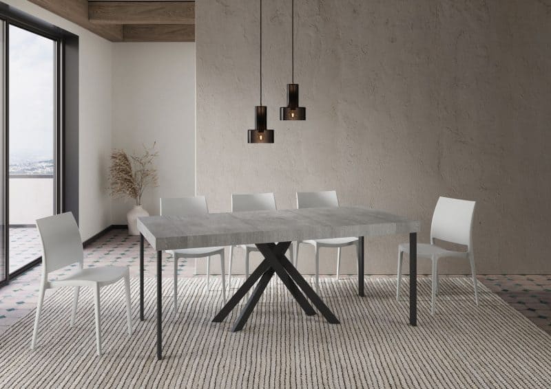 Tavolo Consolle allungabile gambe incrociate antracite Krack 90x40 - immagine 29