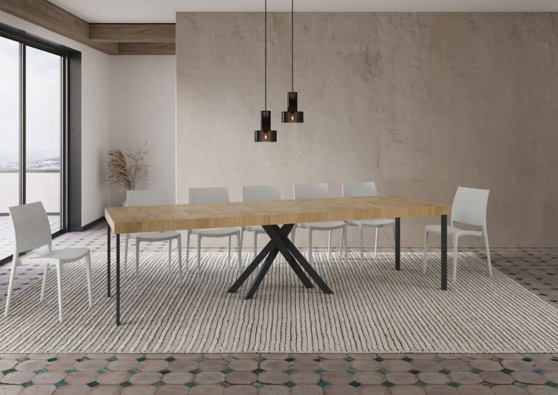 Tavolo Consolle allungabile gambe incrociate antracite Krack 90x40 - immagine 26