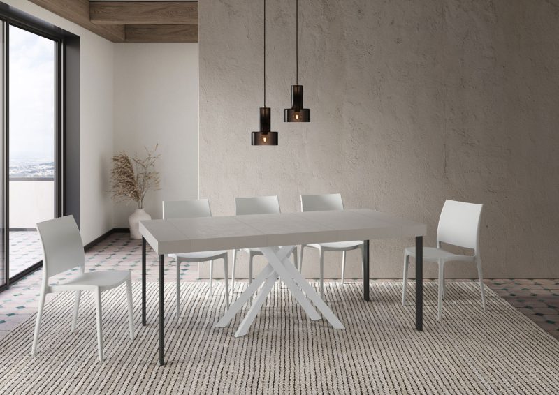 Tavolo Consolle allungabile gambe incrociate bianche Krack 90x40 - immagine 28