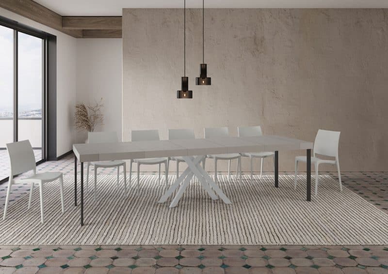 Tavolo Consolle allungabile gambe incrociate bianche Krack 90x40 - immagine 29