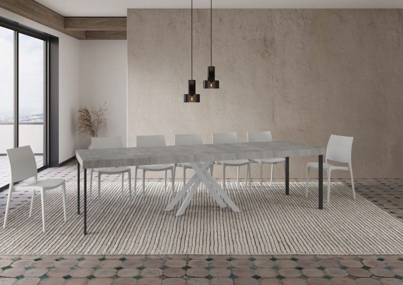 Tavolo Consolle allungabile gambe incrociate bianche Krack 90x40 - immagine 31