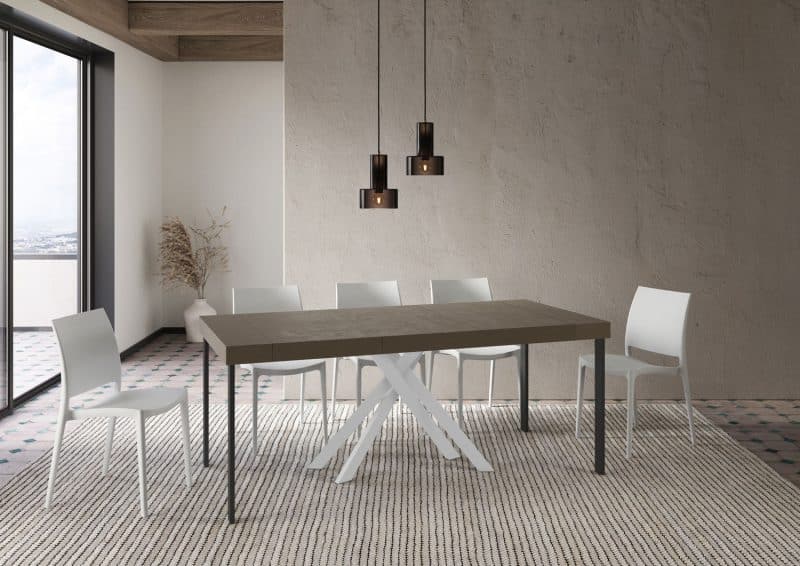 Tavolo Consolle allungabile gambe incrociate bianche Krack 90x40 - immagine 36