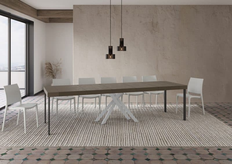Tavolo Consolle allungabile gambe incrociate bianche Krack 90x40 - immagine 37