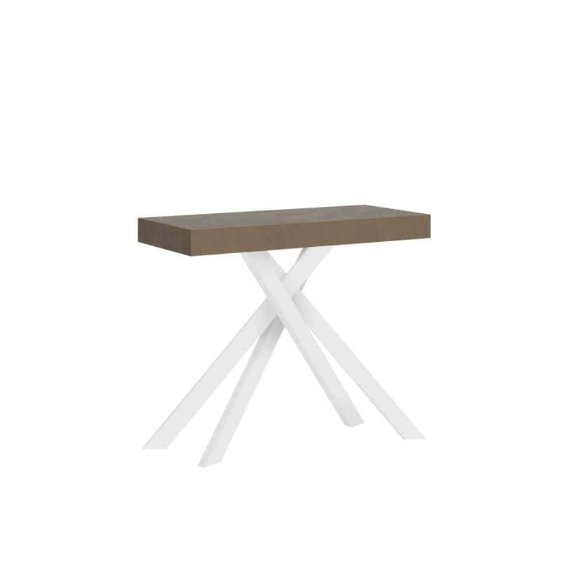 Tavolo Consolle allungabile gambe incrociate bianche Krack 90x40
