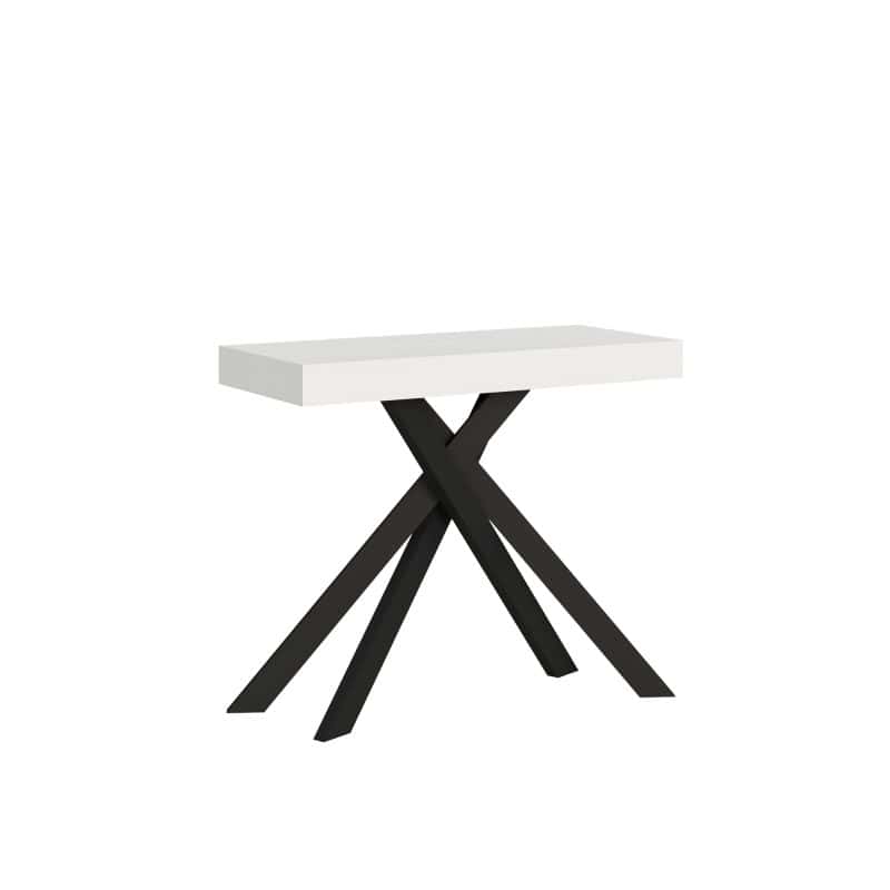 Tavolo Consolle allungabile gambe incrociate antracite Krack 90x40 - immagine 18