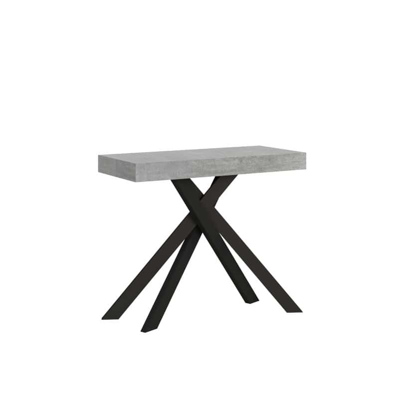 Tavolo Consolle allungabile gambe incrociate antracite Krack 90x40 - immagine 6